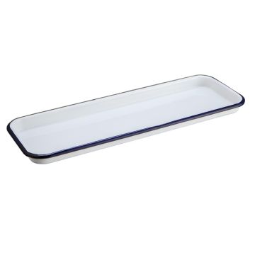 Блюдо прямоугольное 34,7*12,7*1,7 см 400 мл (поднос) Blue Rim эмалированая сталь SUNNEX [1]