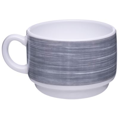 Чашка 190 мл. чайная d=76 мм. h=57 мм. серый край штабелир. Браш (блюдце 53486) /1/12/48/