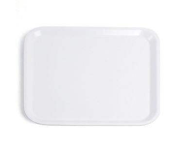 Поднос 43х33 см белый, древесный ламинат