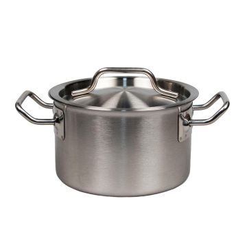 Кастрюля  1,3 л, 14*8,5 см с крышкой нерж. ИНДУКЦИЯ P.L. Proff Cuisine