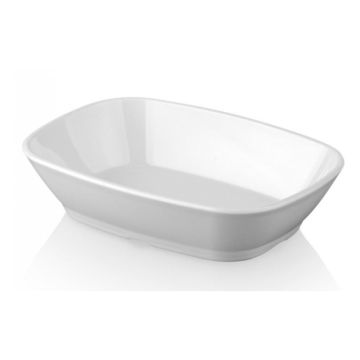 Тарелка прямоугольная 20 см, поликарбонат, белый