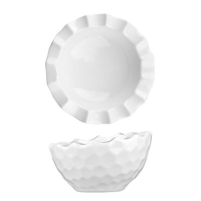 Салатник  150 мл d 15 см h8,5/7 см Crush Honeycombs белый фарфор P.L. Proff Cuisine [3]