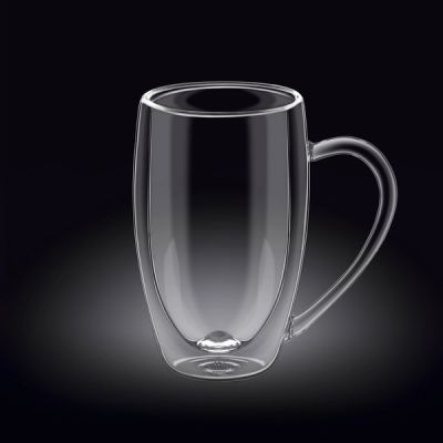 Кружка 400 мл. d=75 мм. h=125 мм. с двойными стенками Термостекло Wilmax /1/48/