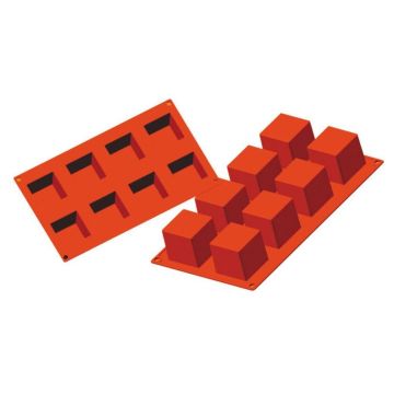 Форма кондитерская "Куб" 8 ячеек 50*50 мм, h 50 мм силикон (30*17,5 см) P.L.