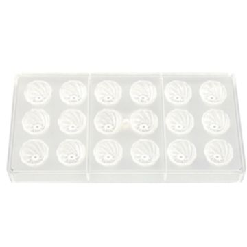 Пластиковая форма "Круг ребристый" 18 ячеек 30*18 мм, P.L. Proff Cuisine