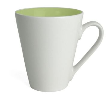 Кружка Attila 200 мл белая/лайм, керамика