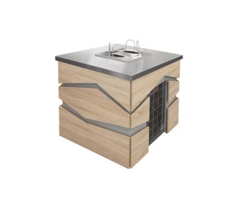 Салат-бар под диспенсеры тарелок Luxstahl СБД-1000 Premium (нерж.)