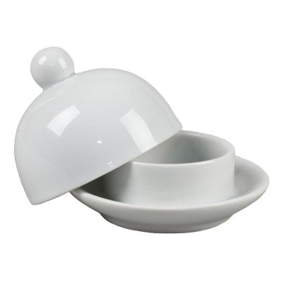 Масленка икорница d 5,5 см 30 мл с крышкой белая фарфор P.L. Proff Cuisine