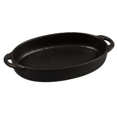Блюдо овальное 22,5*15 см h4 см 500 мл с ручками Smooth Black Raw Stellar P.L. Proff Cuisine [1]