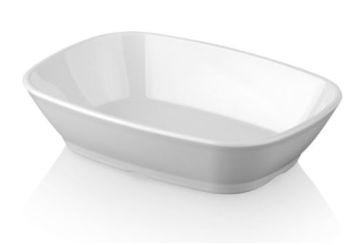 Тарелка прямоугольная 24 см, поликарбонат, белый