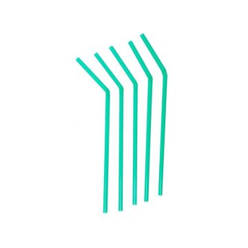 Трубочки 0,5*21 см со сгибом 1000 шт зеленые пластик P.L.