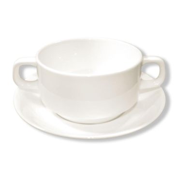 Бульонная пара 320 мл d 10,5 см h6 см белая фарфор Stackable P.L. Proff Cuisine [4]