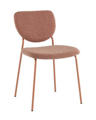Стул обеденный Gigi коричневый букле розовые ножки