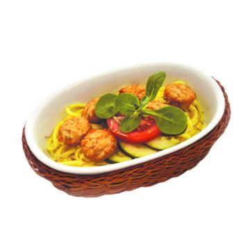 Блюдо для подачи и запекания 18*12 см h3,5 см фарфор с плетен. подстав. "Ля Шеф" P.L.