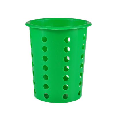 Подставка для столовых приборов (стакан) d= 95 мм. h=130 мм. перфор. светло-зелен., пластик MGprof /1/
