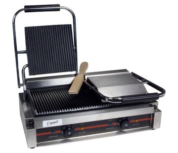Гриль прижимной двойной 2 рельефа, чугун и нержавеющая сталь