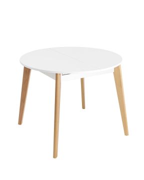 Стол Rondo 100-135*100 бук/белый