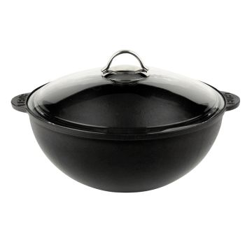 Казан  4,2 л d 28 см чугун со стекл. крышкой черный LAVA