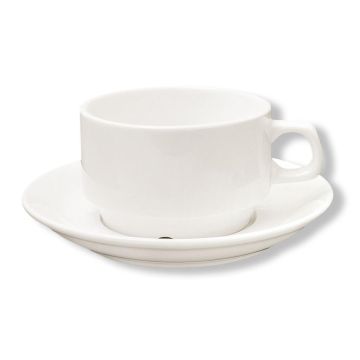 Чайная пара 250 мл белая d 9,5 см h6,2 см фарфор Stackable P.L. Proff Cuisine [6]