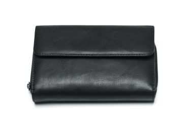 Портмоне черный, кожа