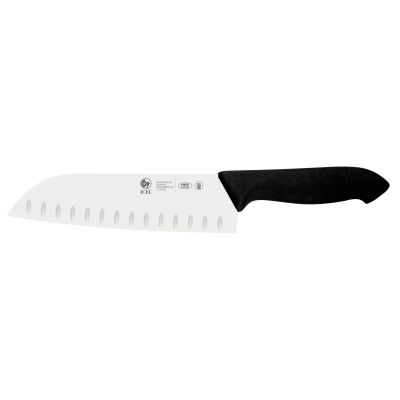 Нож японский Santoku 180/300 мм. с бороздками, черный HoReCa Icel /1/6/