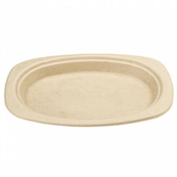 Тарелка овальная Bionic 23,3*16,5*2 см, натуральный цвет, 50 шт, сахарный тростник, Garc