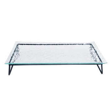 Подставка фуршетная стойка + блюдо стекло 40*19*7,5 см прямоуг. металл P.L.