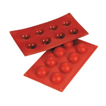 Форма кондитерская "Полусфера" 5 ячеек d 80 мм, h 40 мм силикон (30*17,5 см) P.L.
