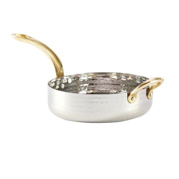 Сковорода для подачи 15,5 см h4,5 см 765 мл Dents круглая нерж. 2 ручки золото P.L. Proff Cuisine