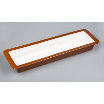 Гастроемкость 2/4 h65 мм фарфор 530*165*65 мм 3,7 л карамельная/белая P.L. Proff Cuisine