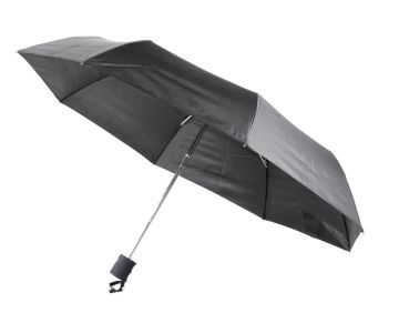 Зонт складной автомат черный, полиэстер
