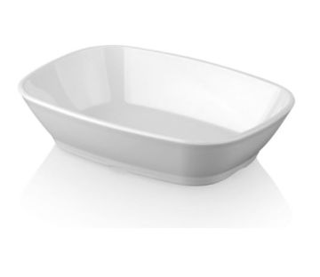 Тарелка прямоугольная 12 см, поликарбонат белый