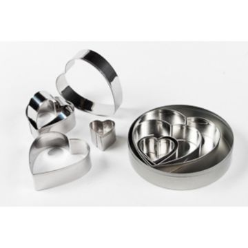 Набор кондитерских форм "Сердце", h 3 см, d 3,5/ 4,5/ 5,5/ 6,5/ 7,5/ 8,5/ 9,5/ 10,5/ 12,