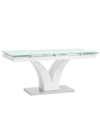 Стол обеденный Верона раскладной 160-220*90 глянцевый белый