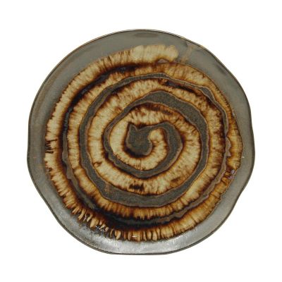 Тарелка d 27 см h2,5 см Dark Brown Lava lines Frutti di Mare P.L. [1]