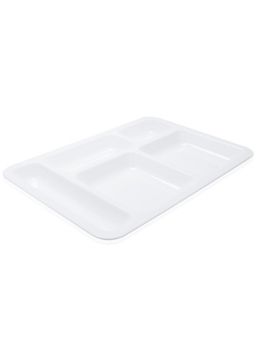 Поднос с отделениями 4+1, 40х28см, поликарбонат белый