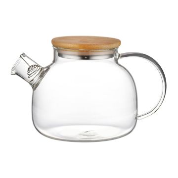 Чайник 400 мл с фильтром дерев. крышка d 10,3 см h 9,5 см термостекло P.L. Proff Cuisine [1]