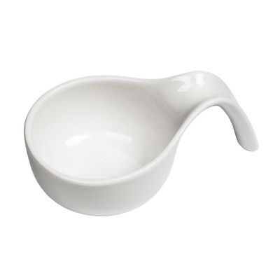 Соусник  80 мл 12*7,5 см h3,8 см Mini Mix круглый с ручкой белый фарфор P.L. Proff Cuisine [6]