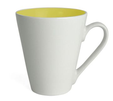 Кружка Attila 200 мл белая/желтая, керамика