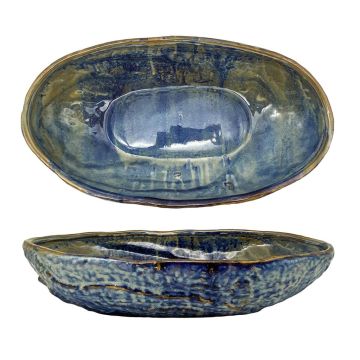 Блюдо овальное 35*20,5 см h6 см 2 л Aqua Blue Style Buffet P.L. [1]