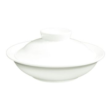 Бульонница мисосупница 175 мл d 14,5 см h7 см с крышкой белая фарфор "Kunst Werk Bl" P.L. [6]