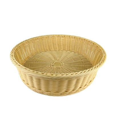 Корзина для хлеба круглая d=21 см. h=6 см. бежевая полиротанг MGprof /1/