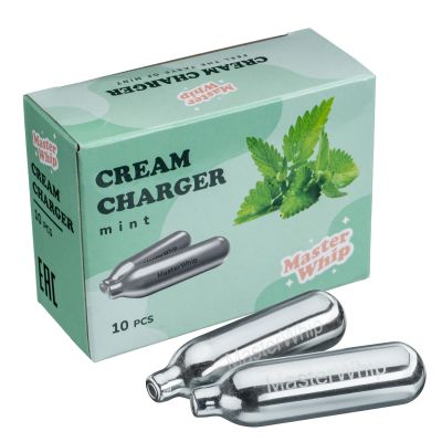 Баллончики для сифона для взбивания сливок (N2O) 10 шт/уп. вкус мята MasterWhip /1/36/