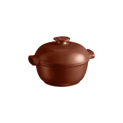 Кастрюля 2,0 л. керам. d=22,5 см. h=18 см. с крышкой (индукция) коричневая Emile Henry /1/