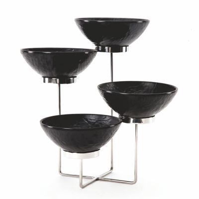 Подставка фуршетная стойка 40*40*44 см нерж. + 4 салатника меламин P.L.Hotelware