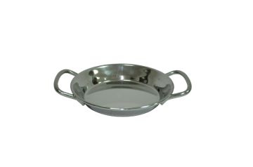 Сковорода порц. d=15 см. h=2 см. 0,25 л. нерж. с 2 ручками MGsteel /1/12/