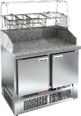 Стол охлаждаемый для пиццы HICOLD PZE3-11/GN с гранитной столешницей без витрины