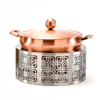 Подставка фуршетная стойка d 49 см h44 см круглая нерж. + кастрюля медь P.L.