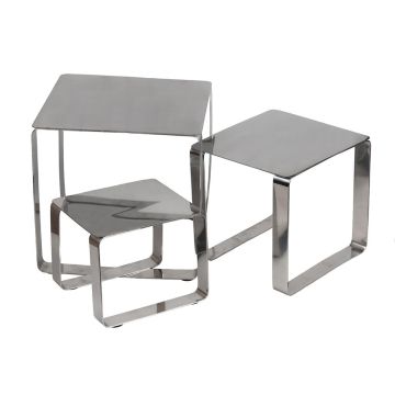 Подставка фуршетная стойка набор 3 шт П прямоуг. (14/17/20 см h12/17/21 см) нерж. P.L. Proff Cuisine