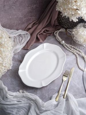 Блюдо овальное 32,5x23 см h 3 см, фарфор, Grazia